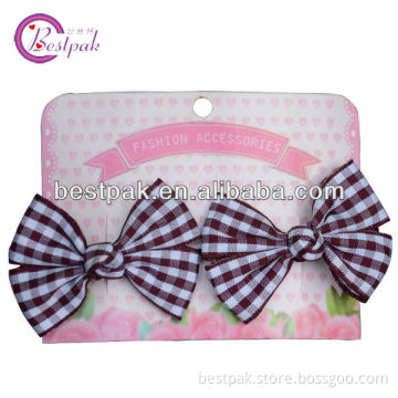 mini brown plaid ribbon hair accessories
